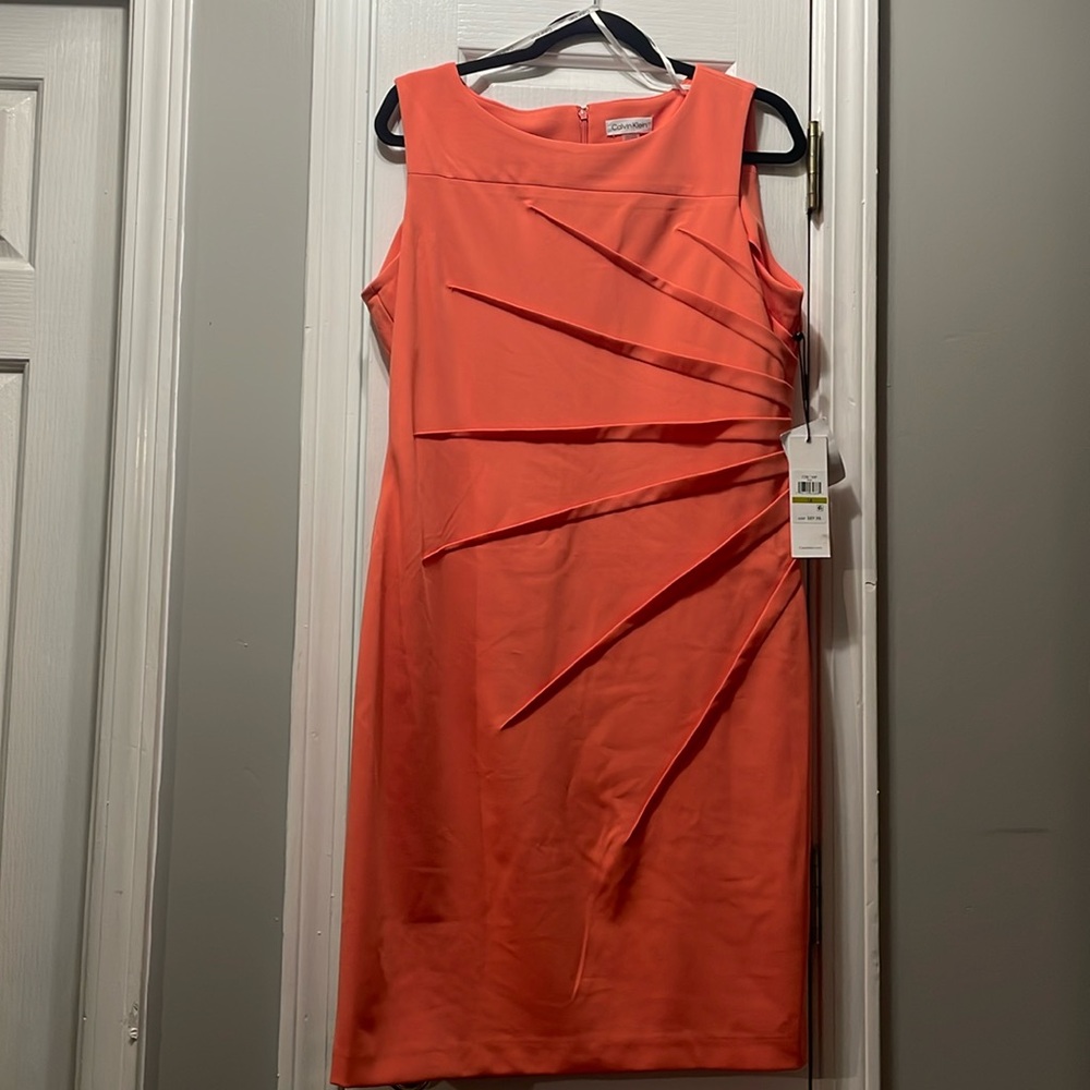 Coral Calvin Klein dress